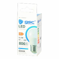 Lámpara LED esférica 8,5W E27 4200K 