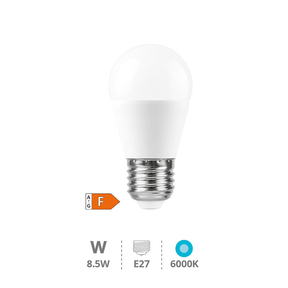 Lámpara LED esférica 8,5W E27 6000K 