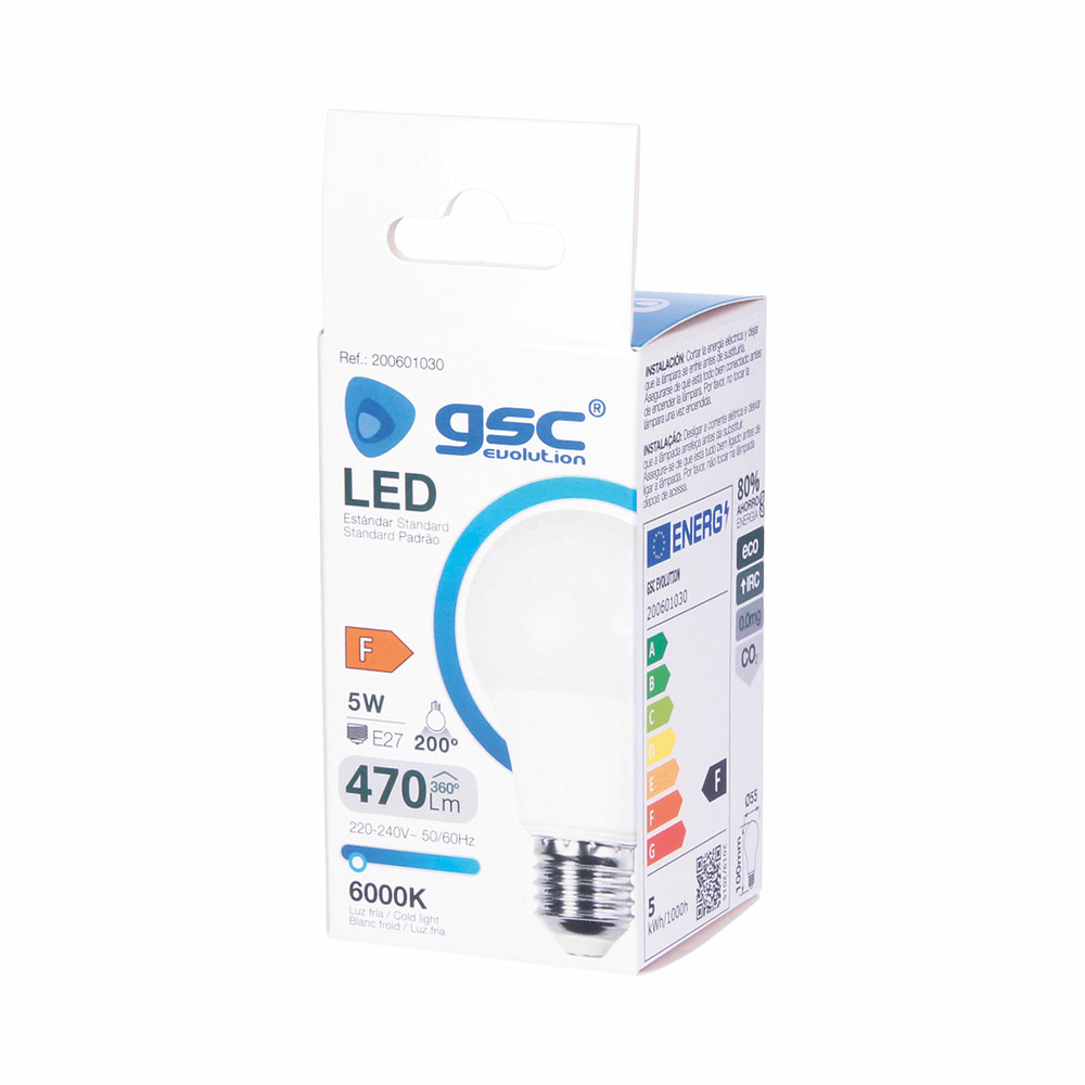 Lámpara LED estándar A55 5W E27 4200K 