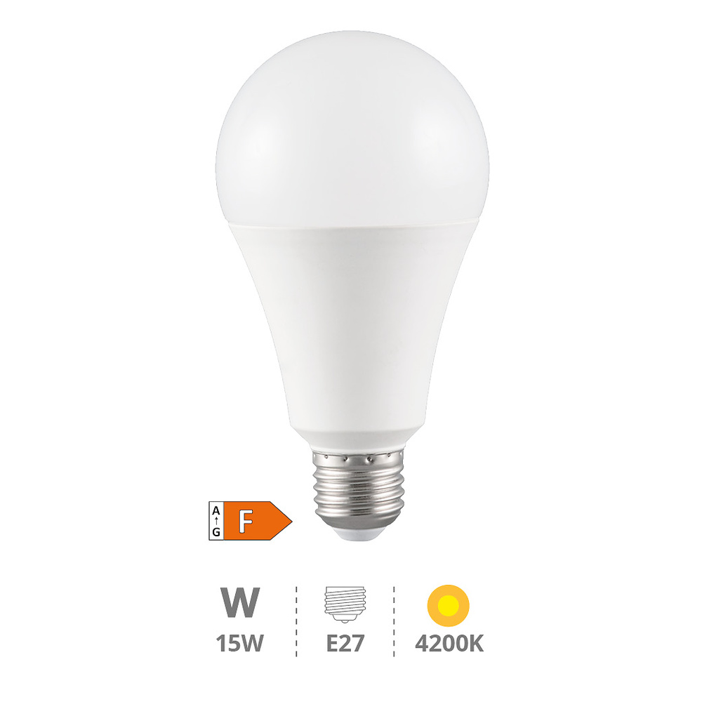 Lámpara LED estándar A60 15W E27 4200K 