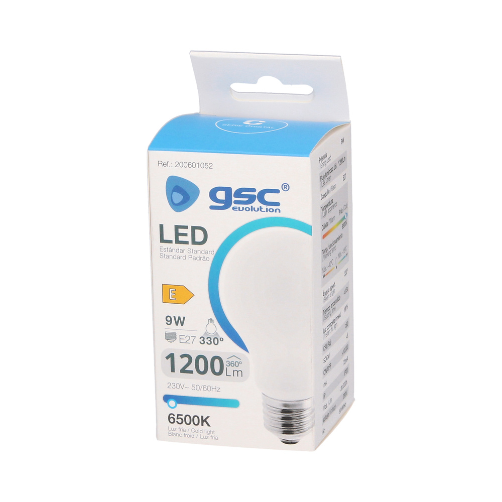 Lámpara LED estándar Serie Cristal 9W E27 3000K 