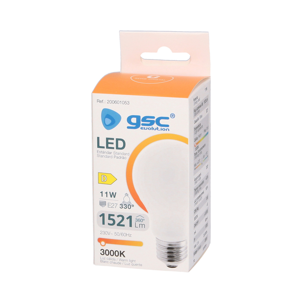 Lámpara LED estándar Serie Cristal 9W E27 6500K 