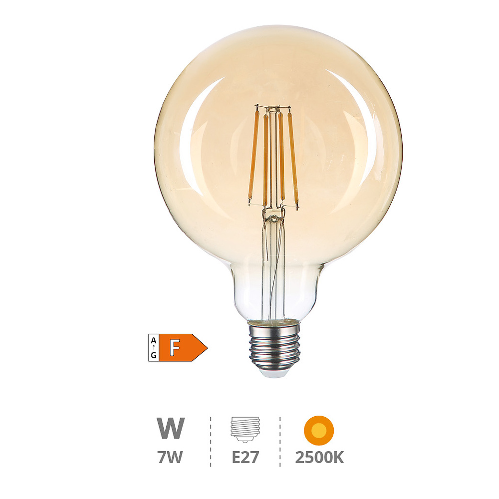 Lámpara LED globo G125 Vintage 7W E27 2500K 