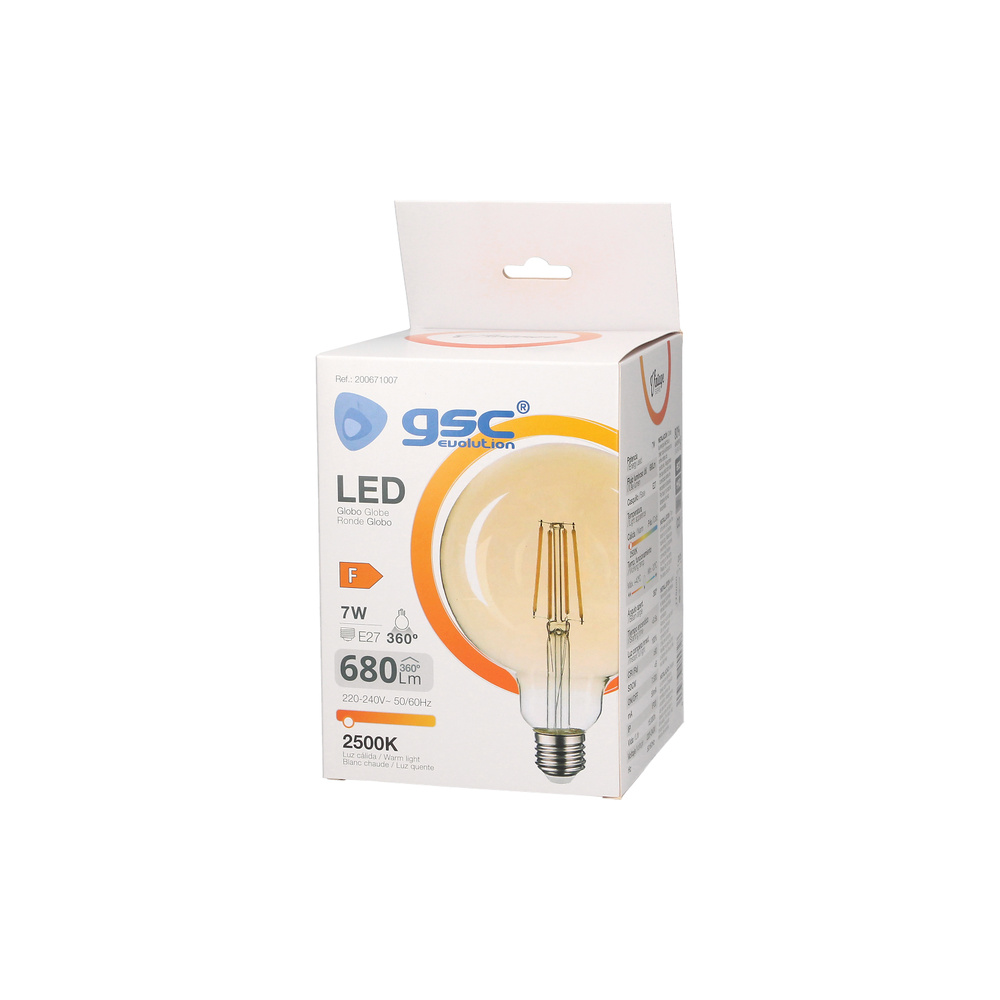 Lámpara LED globo G95 Vintage 7W E27 2500K 