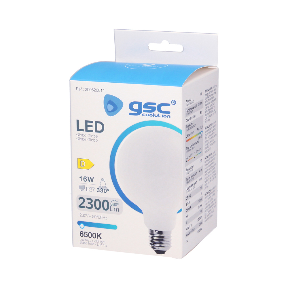 Lámpara LED globo Serie Cristal 16W E27 3000K 