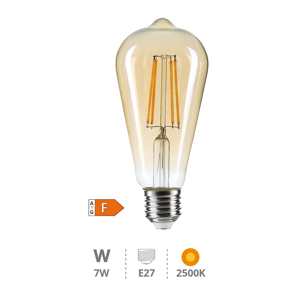 Lámpara LED pera Vintage 7W E27 2500K 