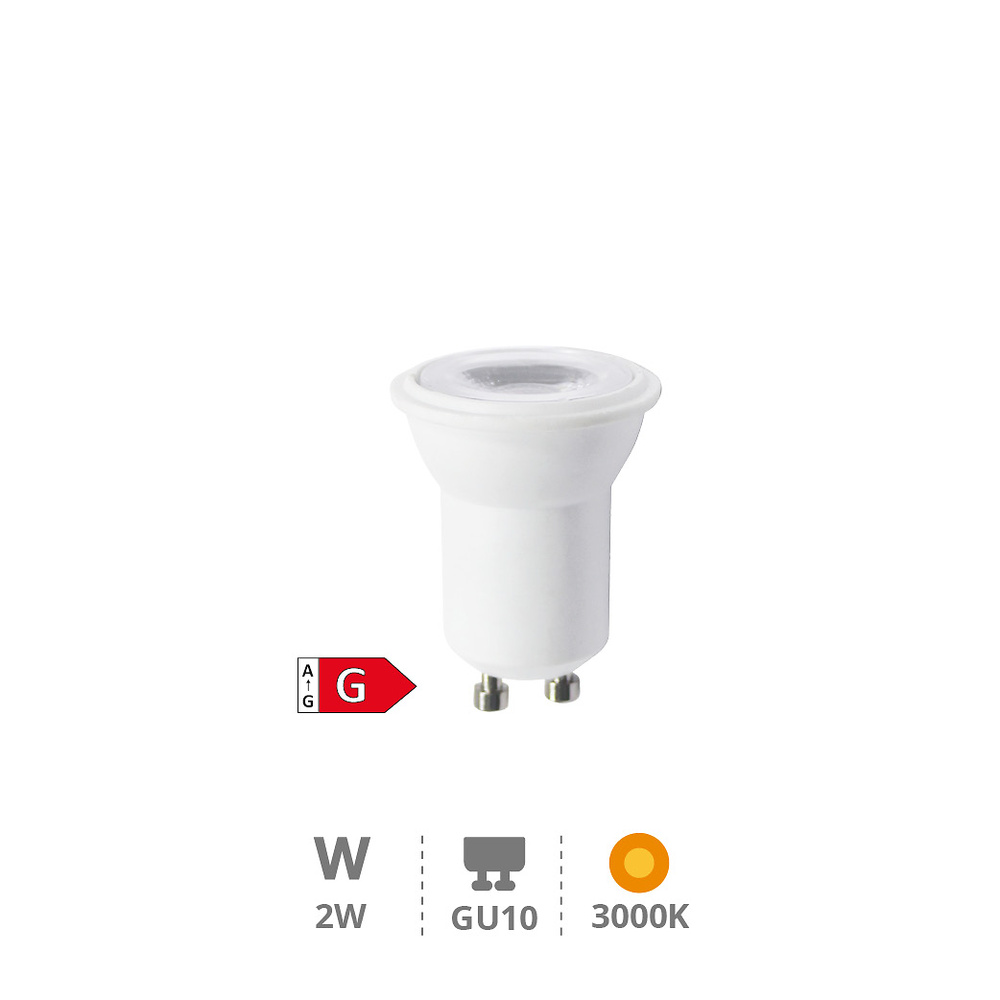 Lámpara LED ultrabrillo 2W GU10 3000K 