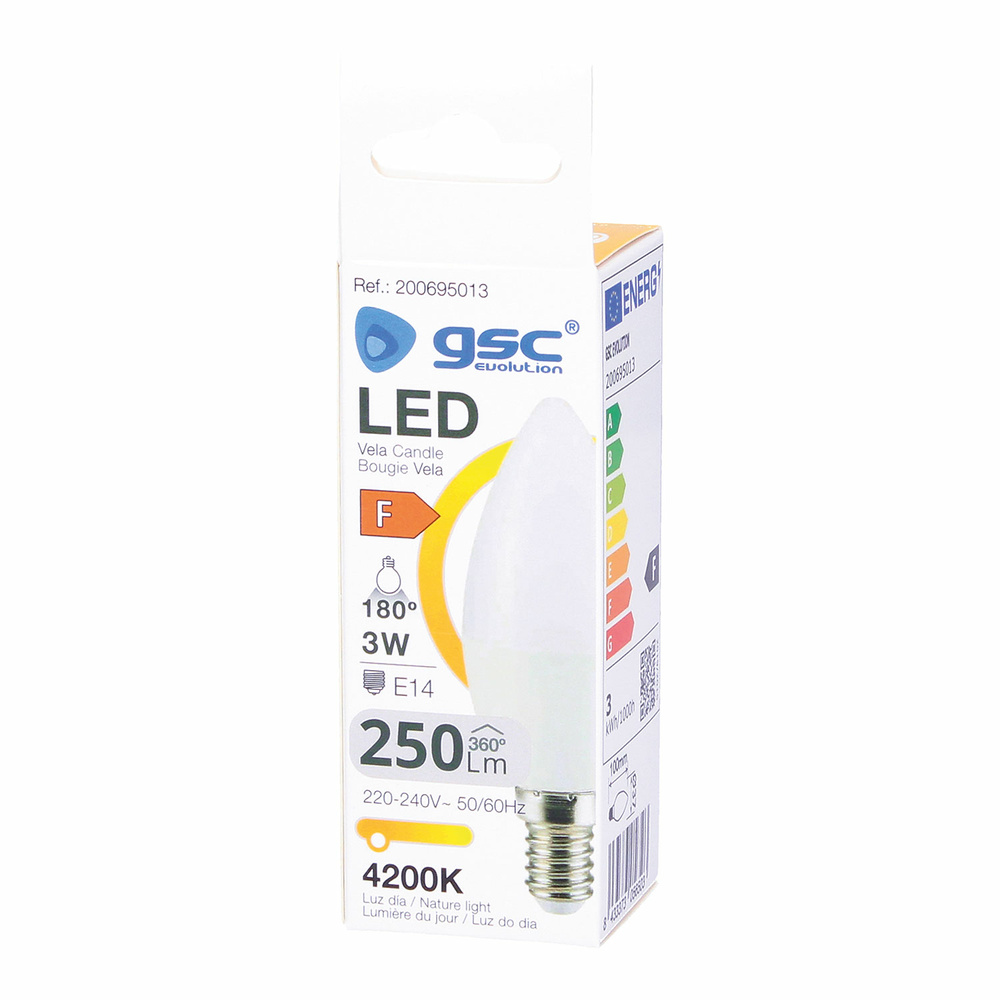 Lámpara LED vela 3W E14 3000K 