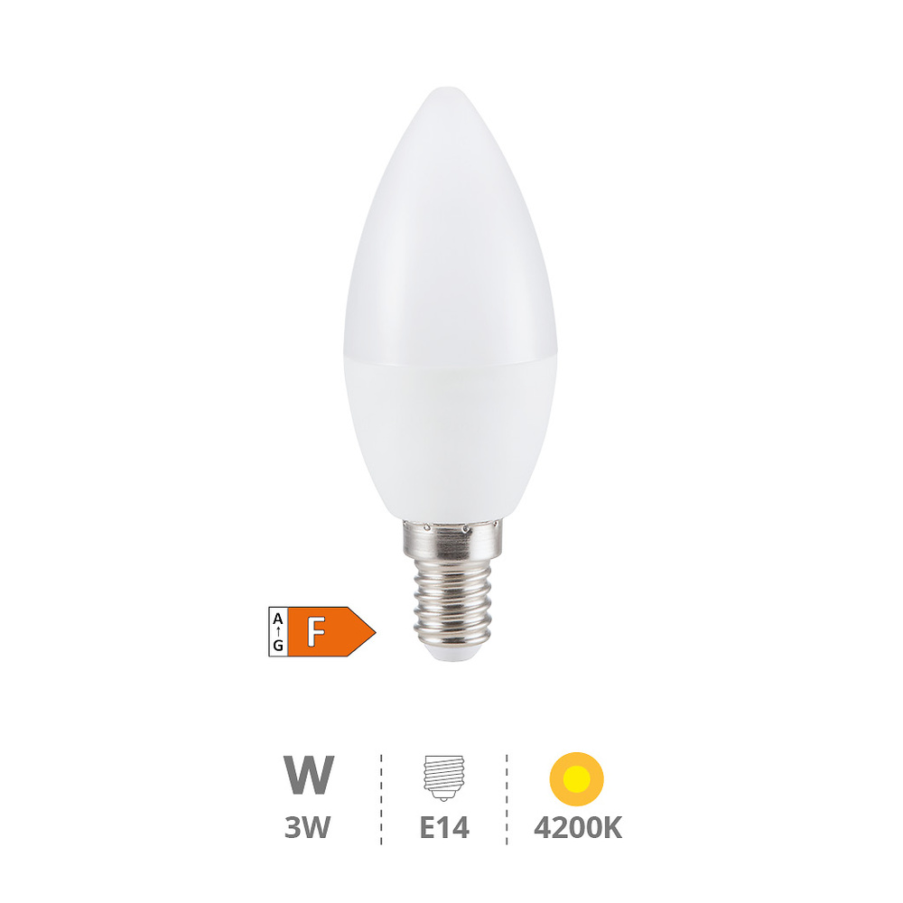 Lámpara LED vela 3W E14 4200K 