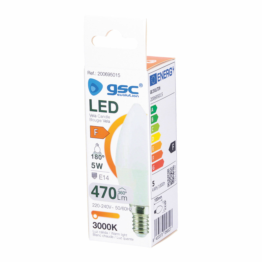 Lámpara LED vela 3W E14 6000K 