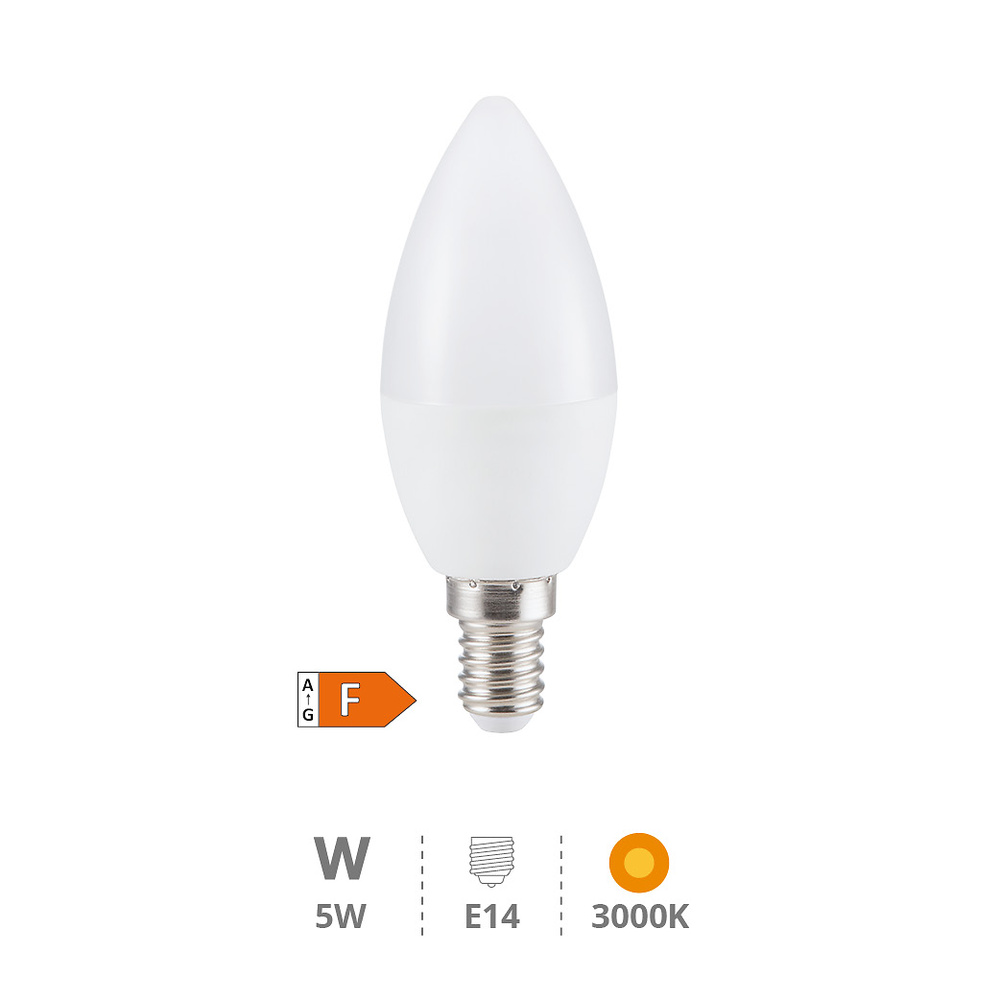 Lámpara LED vela 5W E14 3000K 