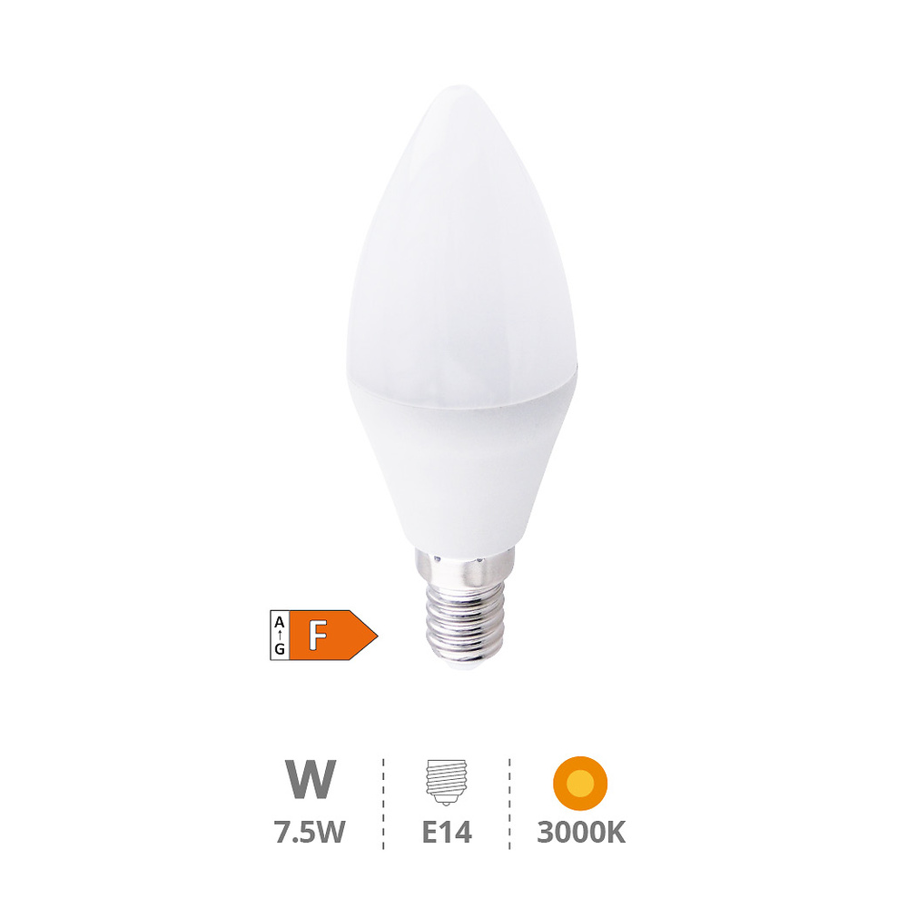 Lámpara LED vela 7,5W E14 3000K 