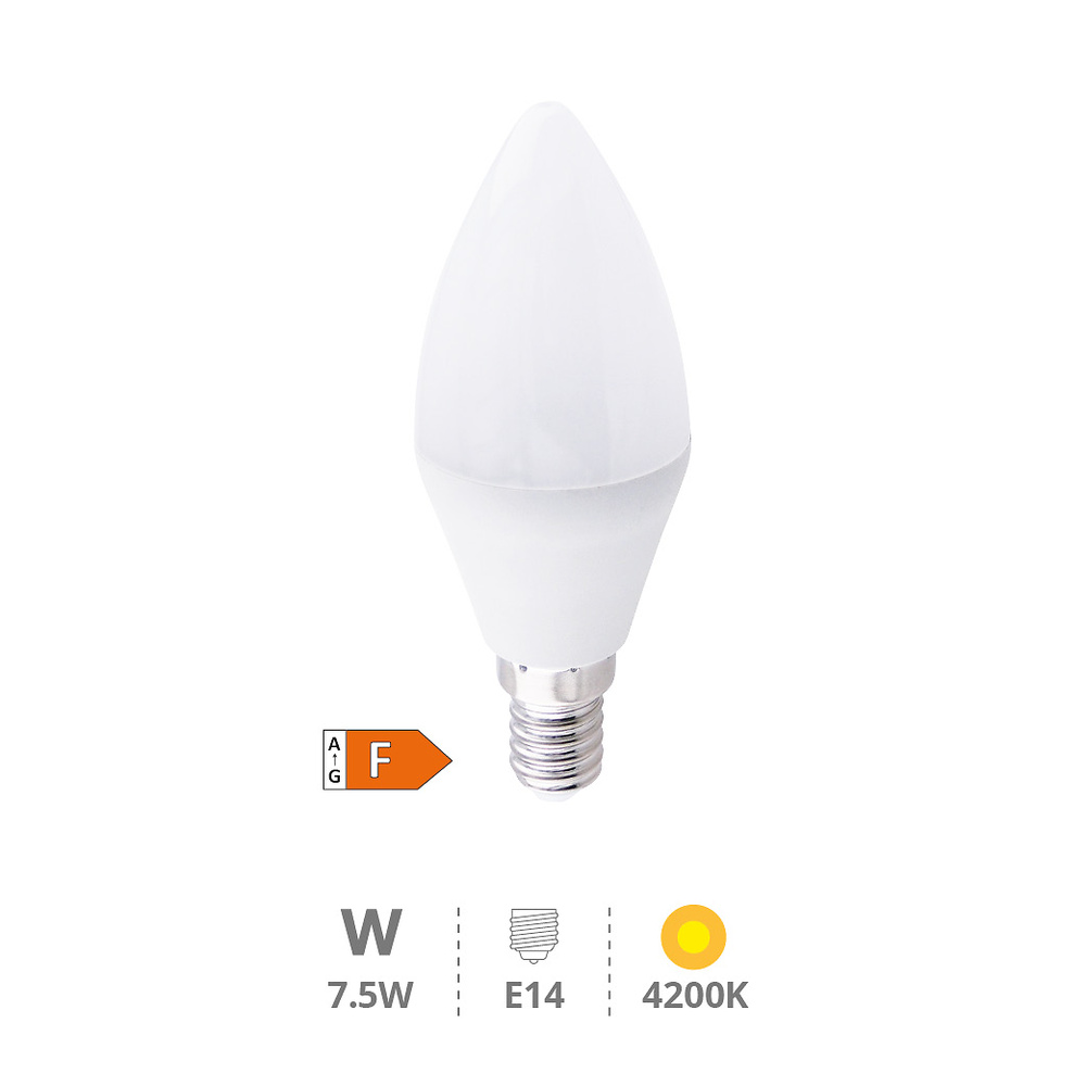 Lámpara LED vela 7,5W E14 4200K 