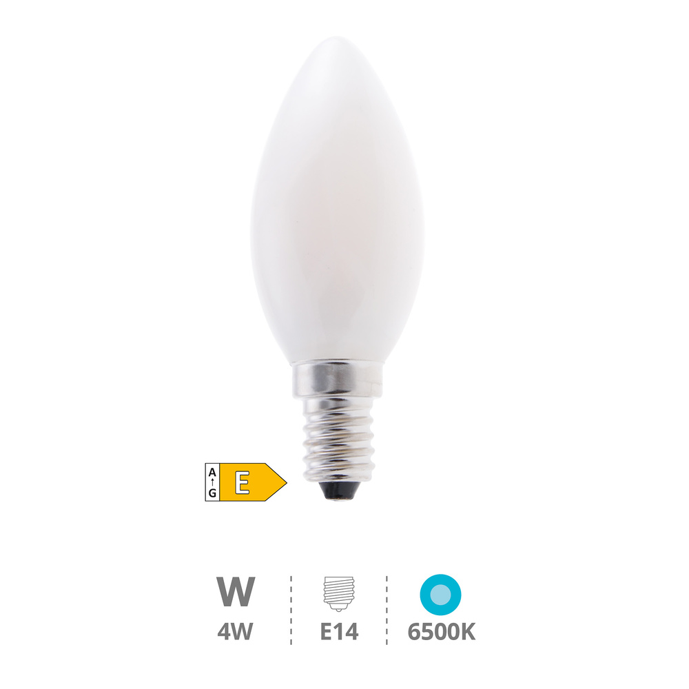 Lámpara LED vela Serie Cristal 4W E14 6500K 