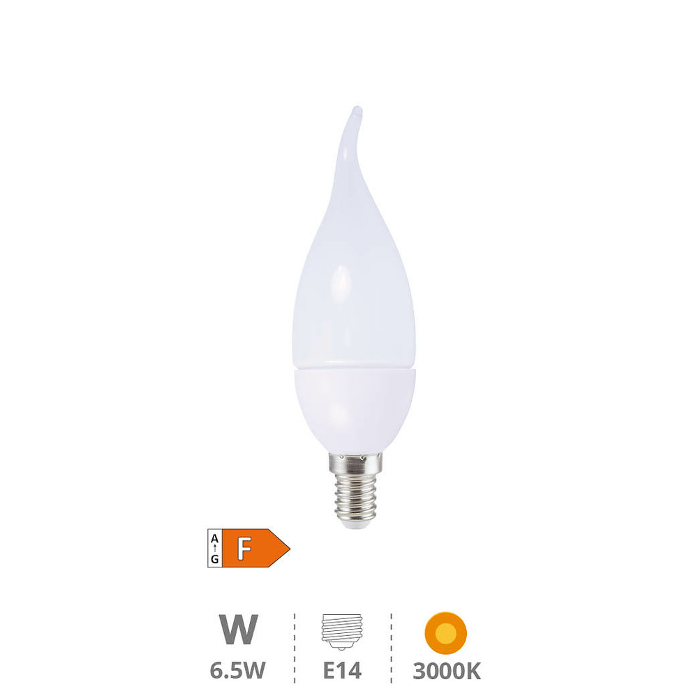 Lámpara LED vela soplo de viento 6,5W E14 3000K 