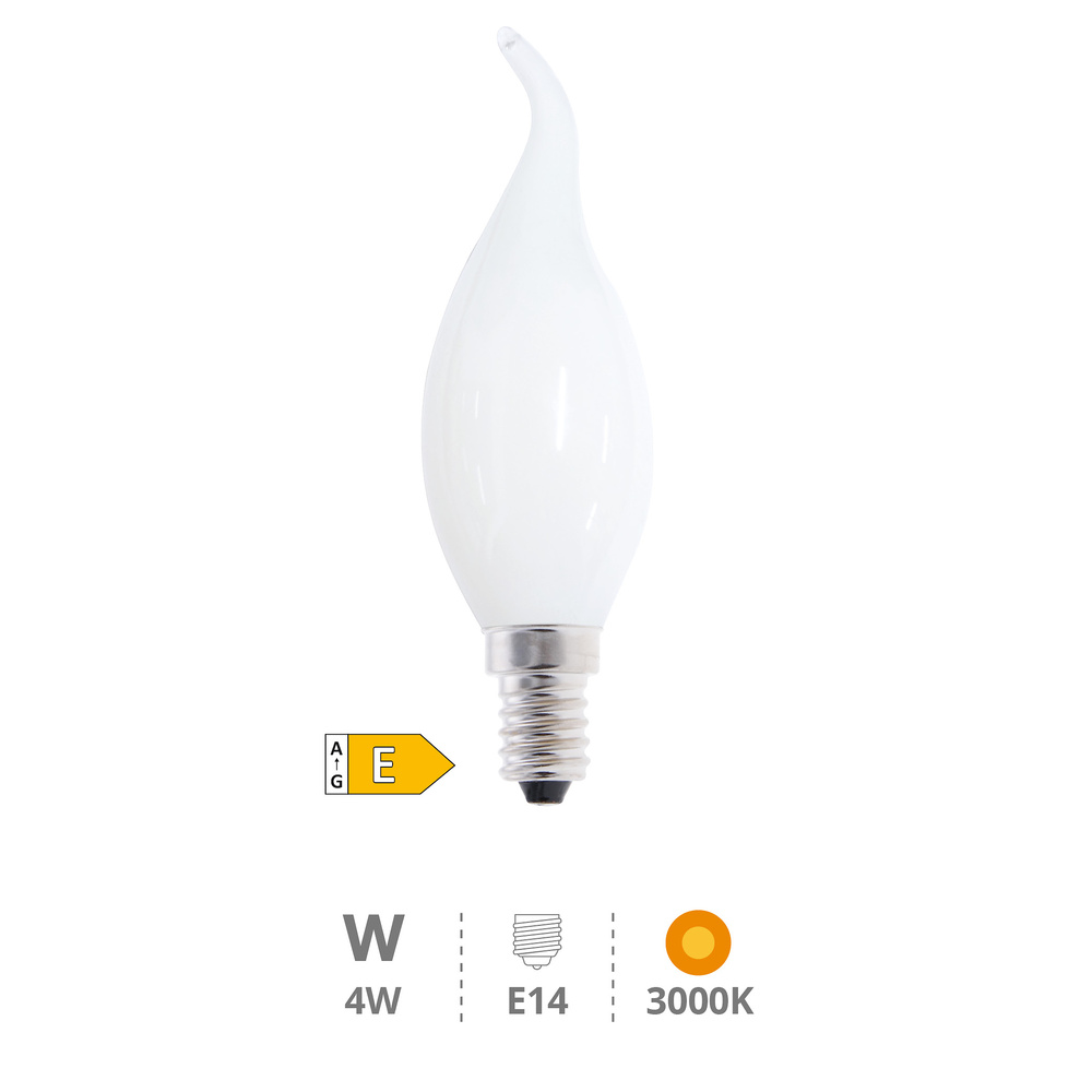 Lámpara LED vela soplo de viento Serie Cristal 4W E14 3000K 