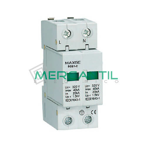 limitador sobretensiones retelec sgs1c2-420-20 Limitador de Sobretensiones Transitorias 2P 20A 420Vca Retelec