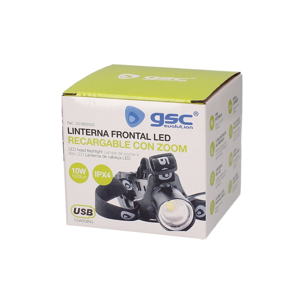 Linterna de cabeza recargable Linterna de cabeza recargable GSC