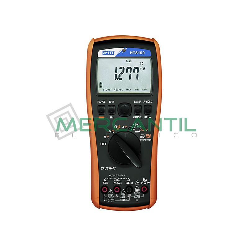 Multimetro Digital Profesional TRMS con Calibrador de Procesos HT8100 HT INSTRUMENTS 