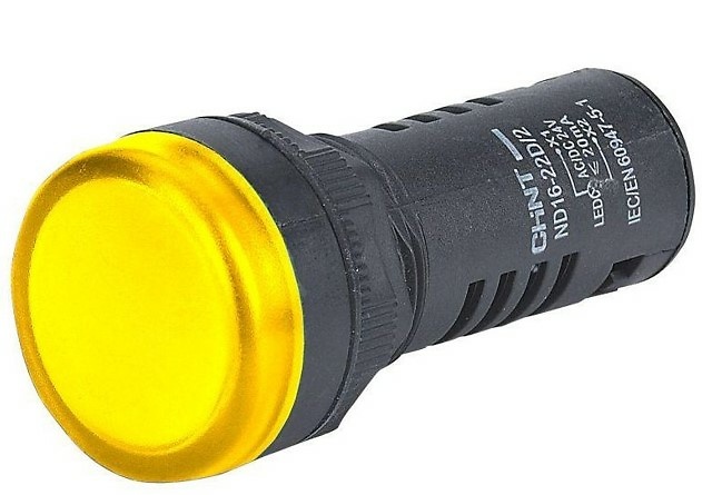 Piloto compacto plástico (led) amarillo 110Vca 