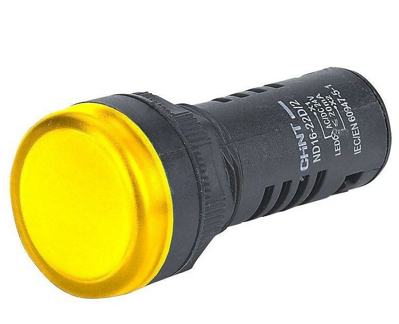 Piloto compacto plástico (led) amarillo 110Vca/Vcc 