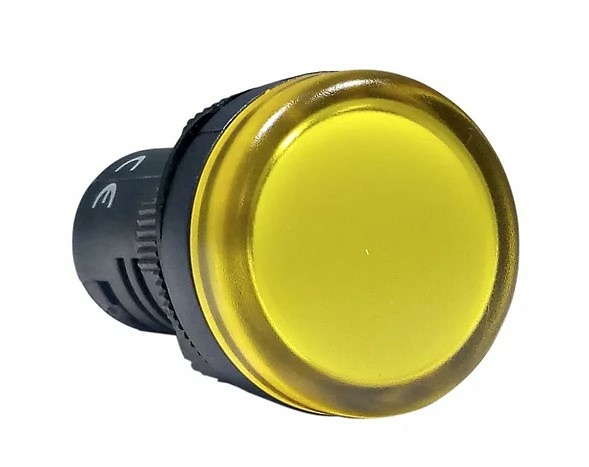 Piloto compacto plástico (led) amarillo 12Vca/Vcc 