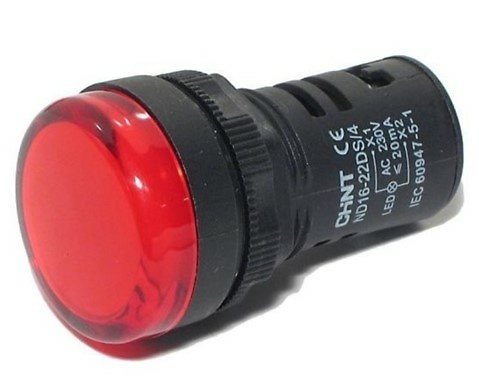 Piloto compacto plástico (led) rojo 12Vca/Vcc 