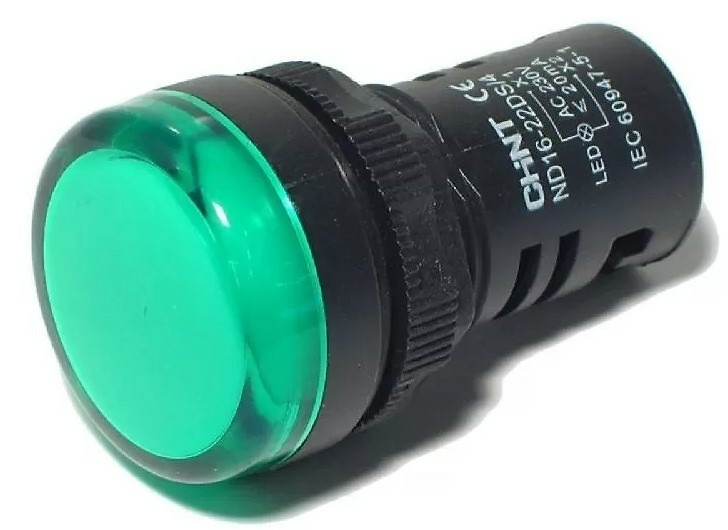 Piloto compacto plástico (led) verde 12Vca/Vcc 