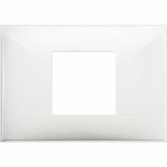 Placa embellecedora Classia de color Blanco - 2 módulos centrados 