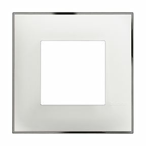 Placa embellecedora Classia de color Blanco Cromo - 2 módulos 