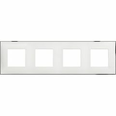 Placa embellecedora Classia de color Blanco Cromo - 2 x 4 módulos 