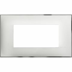 Placa embellecedora Classia de color Blanco Cromo - 4 módulos 