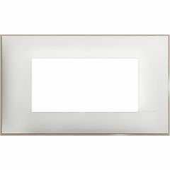 Placa embellecedora Classia de color Blanco Satinado - 4 módulos 