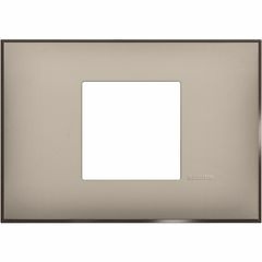 Placa embellecedora Classia de color Crema Satinado - 2 módulos centrados 