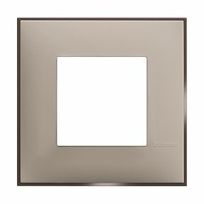 Placa embellecedora Classia de color Crema Satinado - 2 módulos 