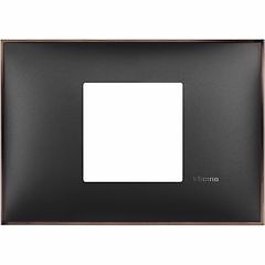 Placa embellecedora Classia de color Níquel Negro - 2 módulos centrados 