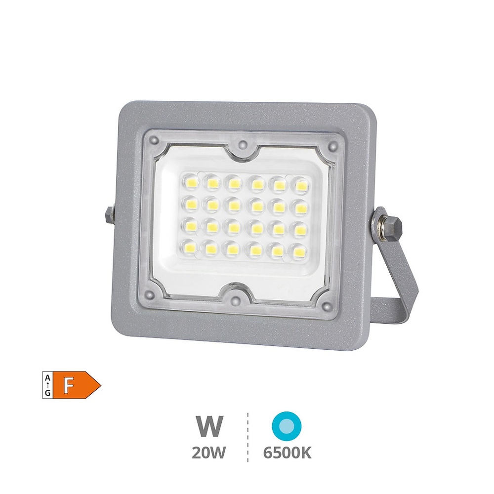 Proyector aluminio LED 20W 6500K IP65 Gris Proyector aluminio LED 20W 6500K IP65 Gris GSC