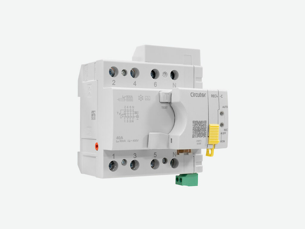 REC4-C 4P 40 30, Interruptor diferencial autorrearmable con contacto de salida, 4 polos - Mercantil Eléctrico REC4-C 4P 40 30, Interruptor diferencial autorrearmable con contacto de salida, 4 polos - Mercantil Eléctrico