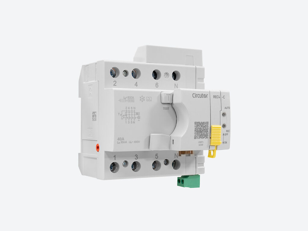 REC4-C 4P 63 30, Interruptor diferencial autorrearmable con contacto de salida, 4 polos - Mercantil Eléctrico REC4-C 4P 63 30, Interruptor diferencial autorrearmable con contacto de salida, 4 polos - Mercantil Eléctrico