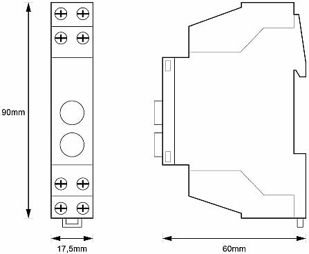 dimensiones regulador modular RE-EL1-LE1 Regulador Modular Universal LED