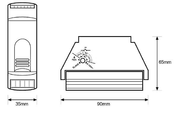 dimensiones regulador modular led RE-EL2-LE2 Regulador Modular para Tiras LED Monocolor