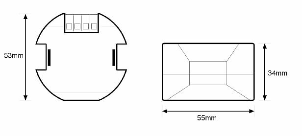 dimensiones regulador de luz universal RE-KNX-LE1 Regulador de luz Universal RE-KNX-LE1-1