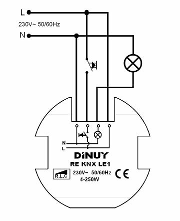 conexiones regulador universal luz -RE-KNX-LE1 Regulador de luz Universal RE-KNX-LE1-2
