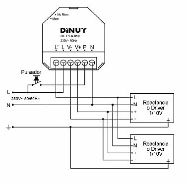 conexiones regulador led RE-PLA-010 Regulador para Luminarias LED/Fluorescencia