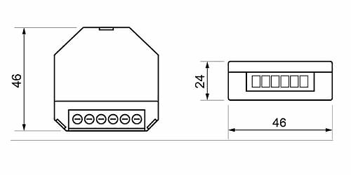 dimensiones regulador de luz inalámbrico RE-KNX-010 Regulador de luz inalámbrico LED/Fluorescencia