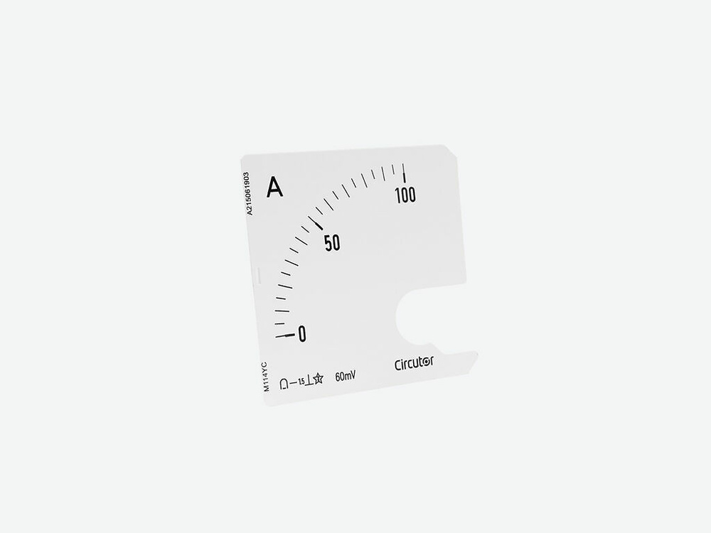 SBC72 100A-60mV, Escala intercambiable para amperímetro BC, panel 72x72 SBC72 100A-60mV, Escala intercambiable para amperímetro BC, panel 72x72