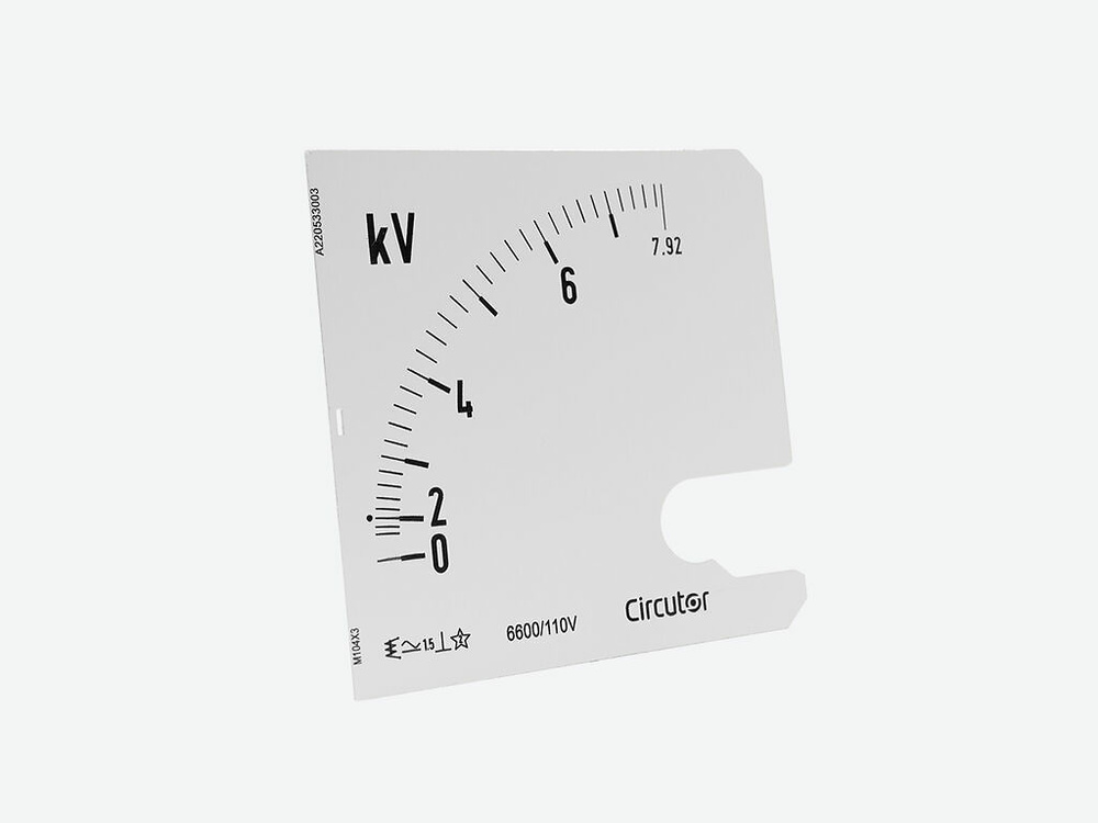 SEMSC45 1000 -110V, Escala intercambiable para Voltímetro EMSC45, carril DIN SEMSC45 1000 -110V, Escala intercambiable para Voltímetro EMSC45, carril DIN