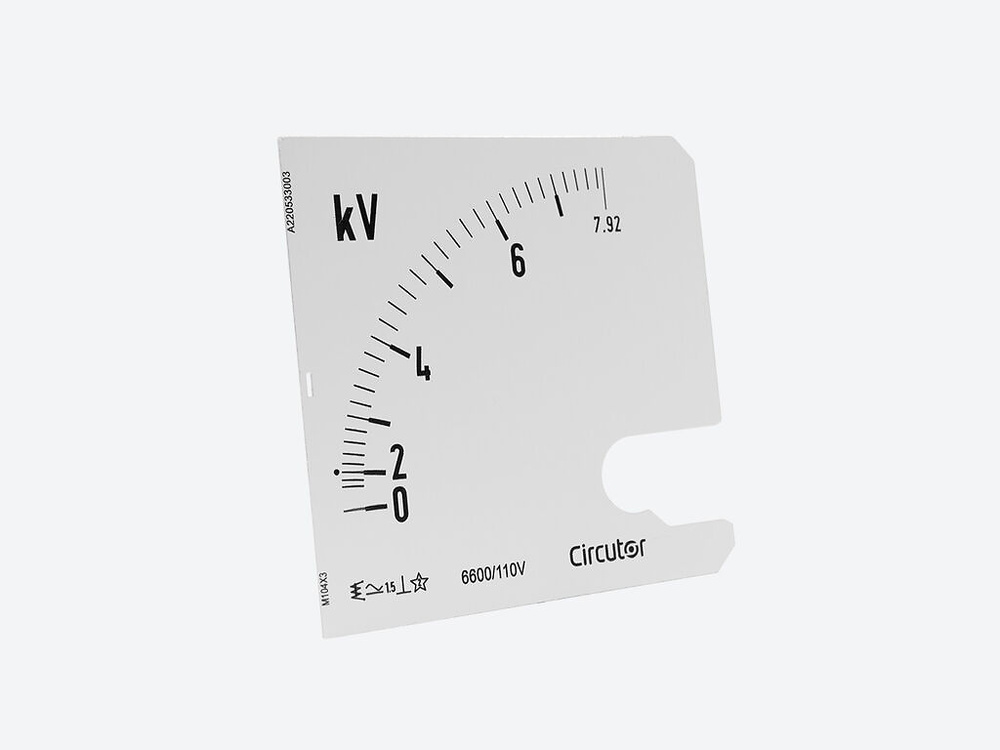 SEMSC45 25000 -110V, Escala intercambiable para Voltímetro EMSC45, carril DIN SEMSC45 25000 -110V, Escala intercambiable para Voltímetro EMSC45, carril DIN