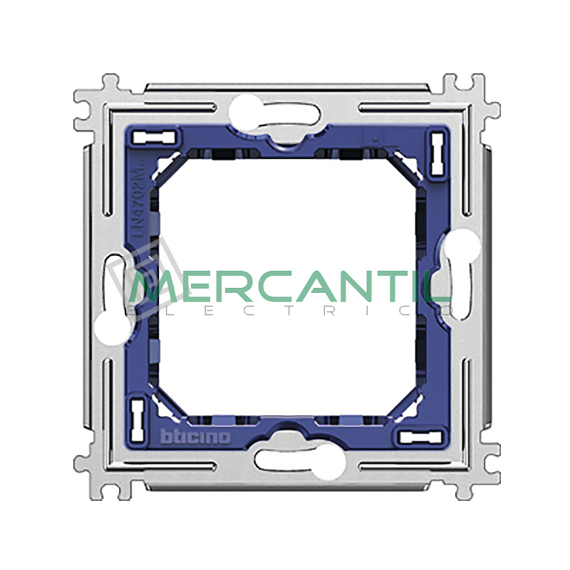 Bticino Soporte Placas Redondas, Cuadradas ln4702m Bticino Soporte para Placas Redondas y Cuadradas 2 Módulos Metálico Living Light