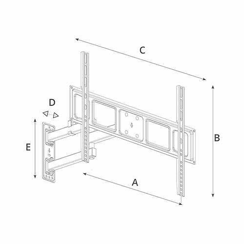 dimensiones soporte tv con brazo móvil 500055013 Soporte TV de pared con brazo doble 37